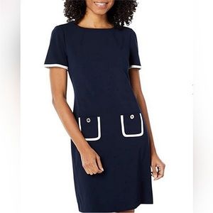 TOMMY HILFIGER NAVY SHEATH DRESS